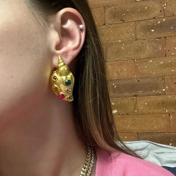 Zara Gold Colorful Shell Earrings - Picture 5 of 14